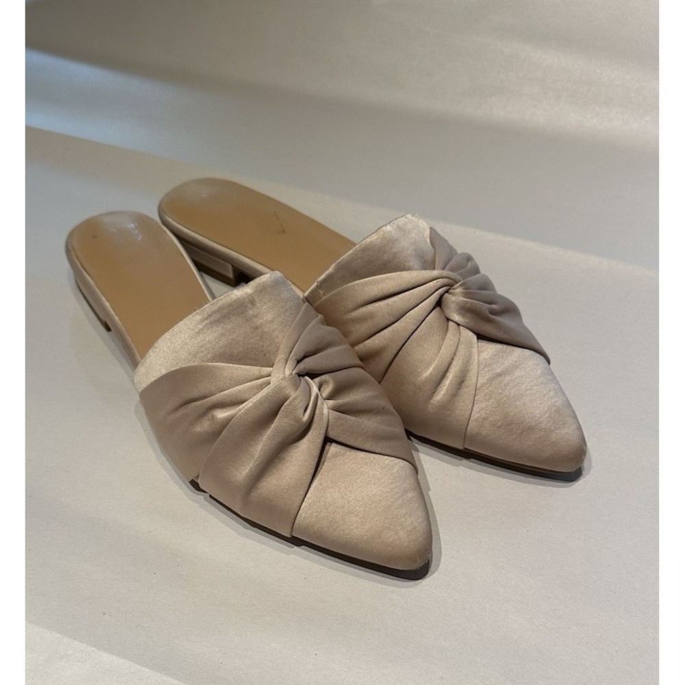 Women's a New Day Knotted Satin Pointed-toe Mules Pink Size 10